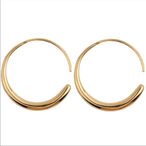 NEW 18K GOLD CIRCLE HOOP EARRINGS, NICE EARRINGS, CUTE EARRINGS - Picture 5 of 6